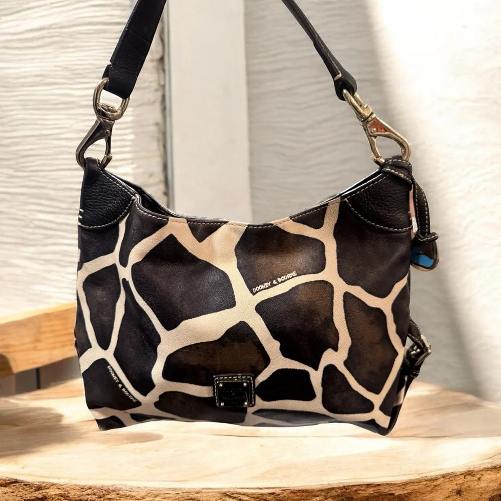 Dooney & Bourke *Blue Duck* Giraffe Print Hobo Bag, EUC